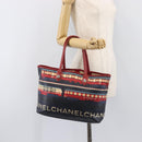 CHANEL Central Station Tote Bag PVC Canvas Navy Silver CC Auth 201987-21