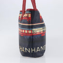 CHANEL Central Station Tote Bag PVC Canvas Navy Silver CC Auth 201987-4