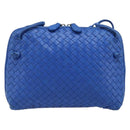 BOTTEGA VENETA INTRECCIATO Shoulder Bag Leather Blue Auth 201989V-13