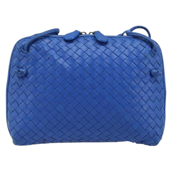 BOTTEGA VENETA INTRECCIATO Shoulder Bag Leather Blue Auth 201989V
