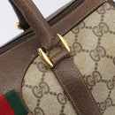 GUCCI GG Supreme Web Sherry Line Hand Bag PVC Beige Gold 39 02 006 Auth 201990-17