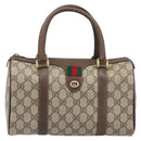 GUCCI GG Supreme Web Sherry Line Hand Bag PVC Beige Gold 39 02 006 Auth 201990-13