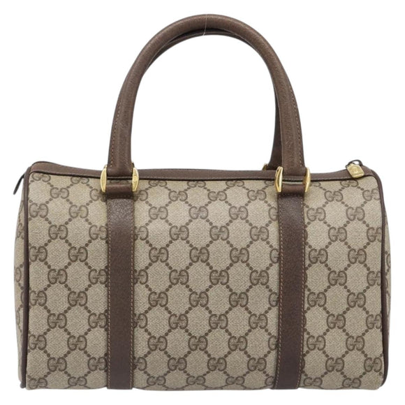 GUCCI GG Supreme Web Sherry Line Hand Bag PVC Beige Gold 39 02 006 Auth 201990