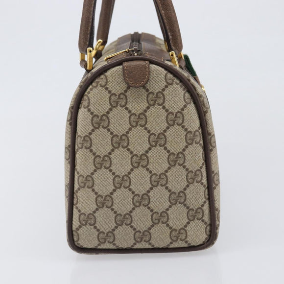 GUCCI GG Supreme Web Sherry Line Hand Bag PVC Beige Gold 39 02 006 Auth 201990