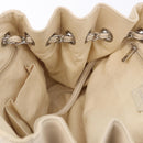 CHANEL V-Stitch Icon Series Chain Bag Canvas Beige Silver CC Auth 201991A-18