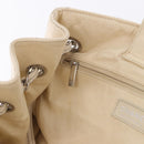 CHANEL V-Stitch Icon Series Chain Bag Canvas Beige Silver CC Auth 201991A-19