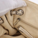 CHANEL V-Stitch Icon Series Chain Bag Canvas Beige Silver CC Auth 201991A-21