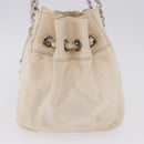 CHANEL V-Stitch Icon Series Chain Bag Canvas Beige Silver CC Auth 201991A-4