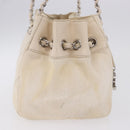 CHANEL V-Stitch Icon Series Chain Bag Canvas Beige Silver CC Auth 201991A-5
