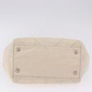 CHANEL V-Stitch Icon Series Chain Bag Canvas Beige Silver CC Auth 201991A-9