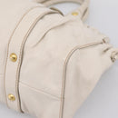 Miu Miu Hand Bag Vitellolux 2way White Gold Auth 201997A-10