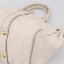 Miu Miu Hand Bag Vitellolux 2way White Gold Auth 201997A-15