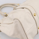 Miu Miu Hand Bag Vitellolux 2way White Gold Auth 201997A-16