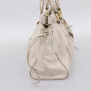 Miu Miu Hand Bag Vitellolux 2way White Gold Auth 201997A-4
