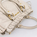 Miu Miu Hand Bag Vitellolux 2way White Gold Auth 201997A-6