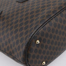 CELINE Macadam Canvas Tote Bag PVC Leather Black Gold Auth 201999A-14