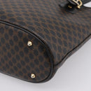 CELINE Macadam Canvas Tote Bag PVC Leather Black Gold Auth 201999A-15