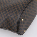 CELINE Macadam Canvas Tote Bag PVC Leather Black Gold Auth 201999A-16