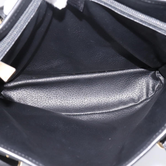 CELINE Macadam Canvas Tote Bag PVC Leather Black Gold Auth 201999A