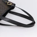 CELINE Macadam Canvas Tote Bag PVC Leather Black Gold Auth 201999A-7