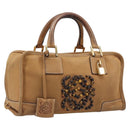 LOEWE Amazona 28 Hand Bag Leather Beige Gold Auth 202000A-1