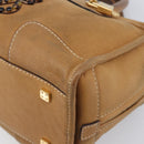 LOEWE Amazona 28 Hand Bag Leather Beige Gold Auth 202000A-8
