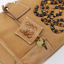 LOEWE Amazona 28 Hand Bag Leather Beige Gold Auth 202000A-9