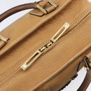 LOEWE Amazona 28 Hand Bag Leather Beige Gold Auth 202000A-20