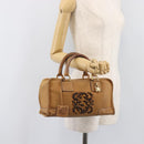 LOEWE Amazona 28 Hand Bag Leather Beige Gold Auth 202000A-26