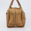LOEWE Amazona 28 Hand Bag Leather Beige Gold Auth 202000A-3