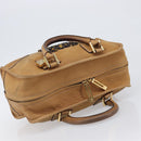 LOEWE Amazona 28 Hand Bag Leather Beige Gold Auth 202000A-6