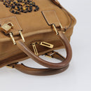 LOEWE Amazona 28 Hand Bag Leather Beige Gold Auth 202000A-7
