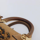 LOEWE Amazona 28 Hand Bag Leather Beige Gold Auth 202000A-14