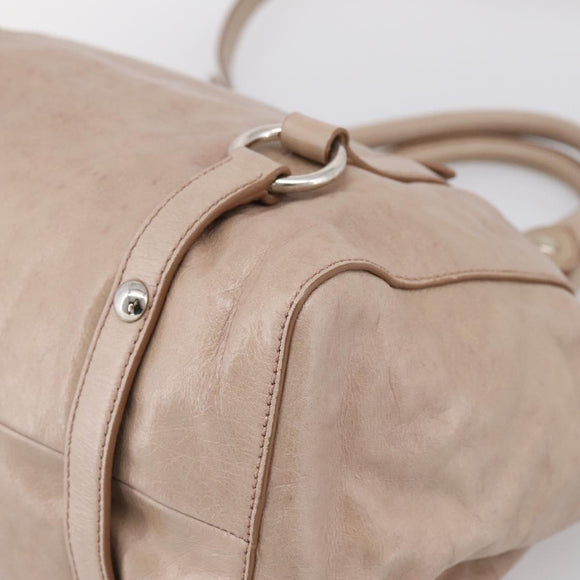 Miu Miu Hand Bag Vitellolux 2way Pink Silver Auth 202001A