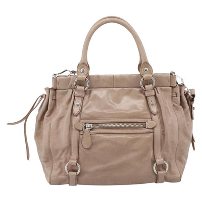 Miu Miu Hand Bag Vitellolux 2way Pink Silver Auth 202001A - 0