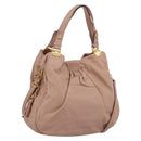 Miu Miu Hand Bag Leather 2way Pink Gold Auth 202002V-1
