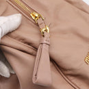 Miu Miu Hand Bag Leather 2way Pink Gold Auth 202002V-10