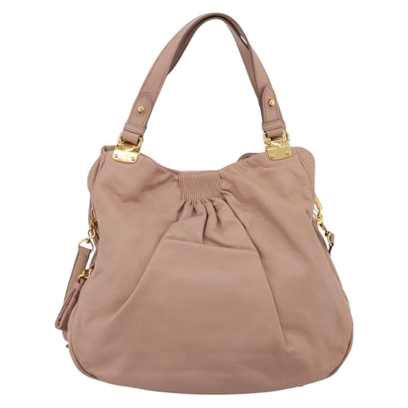 Miu Miu Hand Bag Leather 2way Pink Gold Auth 202002V