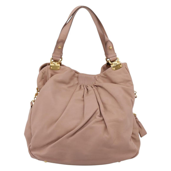 Miu Miu Hand Bag Leather 2way Pink Gold Auth 202002V