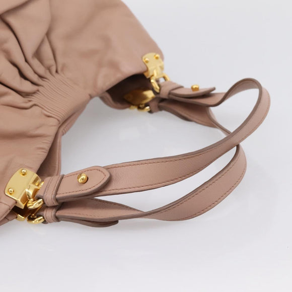 Miu Miu Hand Bag Leather 2way Pink Gold Auth 202002V