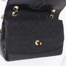CHANEL Matelasse Chain Shoulder Bag Lamb Skin Black Gold CC Auth 202003SAV-17