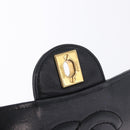 CHANEL Matelasse Chain Shoulder Bag Lamb Skin Black Gold CC Auth 202003SAV-18