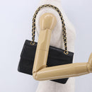 CHANEL Matelasse Chain Shoulder Bag Lamb Skin Black Gold CC Auth 202003SAV-25
