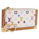 LOUIS VUITTON Multicolor Pochette Cles Coin Purse White M92655 LV Auth 202006A-1