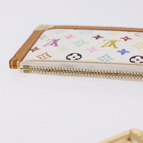 LOUIS VUITTON Multicolor Pochette Cles Coin Purse White M92655 LV Auth 202006A