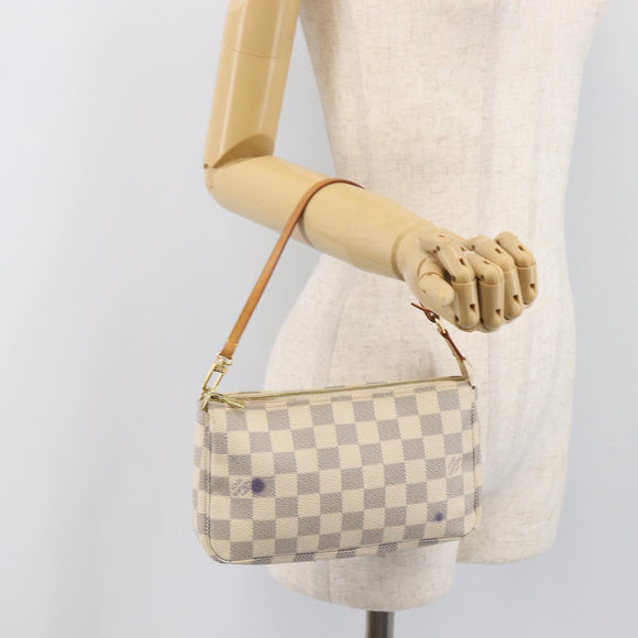LOUIS VUITTON Damier Azur Pochette Accessoires Pouch N41207 LV Auth 202011