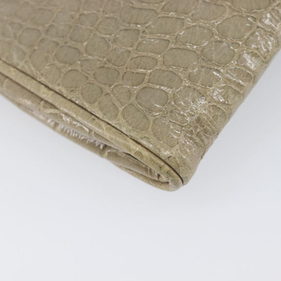Miu Miu Clutch Bag Leather Beige Gold Auth 202018