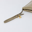 Miu Miu Clutch Bag Leather Beige Gold Auth 202018-9