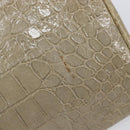 Miu Miu Clutch Bag Leather Beige Gold Auth 202018-8