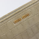 Miu Miu Clutch Bag Leather Beige Gold Auth 202018-17